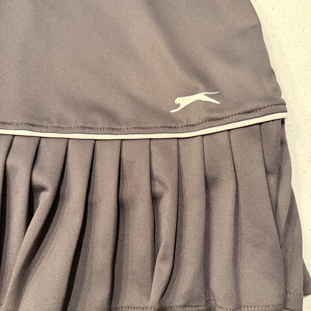 Slazenger Dark Academia Skort Womens Small Gray Pleated Y2K Revival Skirt Pocket - Picture 3 of 8